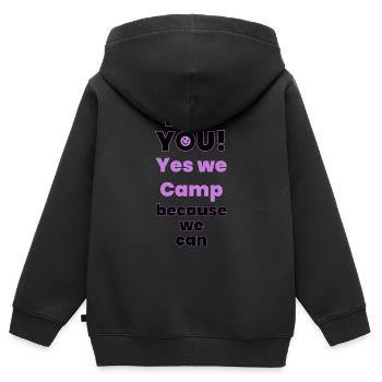 Camp - Kinder Premium Organic Zip Hoodie - Schwarz - Hinten - AI Model Kid Male (0cm)