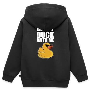 Rubber Duck Cool Duckling Funny Don't Duck With Me - Kinder Premium Organic Zip Hoodie - Schwarz - Hinten - AI Model Kid Male (0cm)