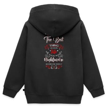 Le Scorpion étoile la superstition de novembre - Sweat Premium à capuche zippé enfant bio - noir - Dos - AI Model Kid Male (0cm)