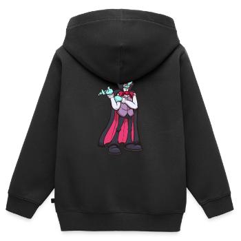 Vampire - Sweat Premium à capuche zippé enfant bio - noir - Dos - AI Model Kid Male (0cm)
