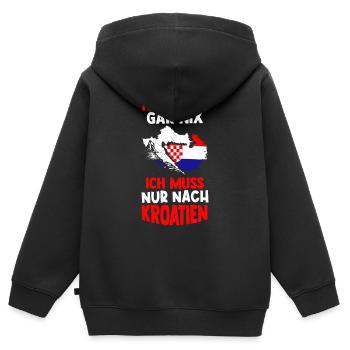 Kroatien Sommerferien Urlaub Sommerurlaub Sonne Ur - Kinder Premium Organic Zip Hoodie - Schwarz - Hinten - AI Model Kid Male (0cm)