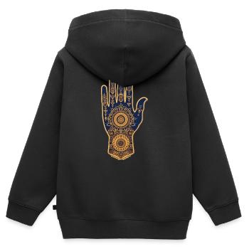 hand of fatima 2 small - Kinder Premium Organic Zip Hoodie - Schwarz - Hinten - AI Model Kid Male (0cm)