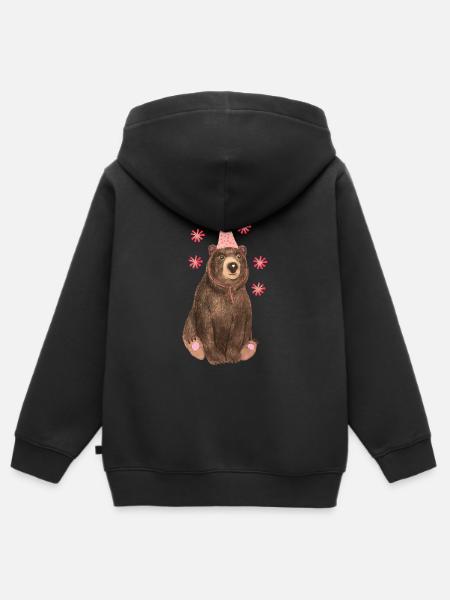 Zirkusbär mit Sternen - Kinder Premium Organic Zip Hoodie -