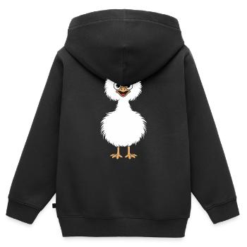 Strauß - Kinder Premium Organic Zip Hoodie - Schwarz - Hinten - AI Model Kid Male (0cm)