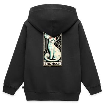 Le Tarot de la Lune - Sweat Premium à capuche zippé enfant bio - noir - Dos - AI Model Kid Male (0cm)