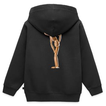 Mal de dos - Sweat Premium à capuche zippé enfant bio - noir - Dos - AI Model Kid Male (0cm)