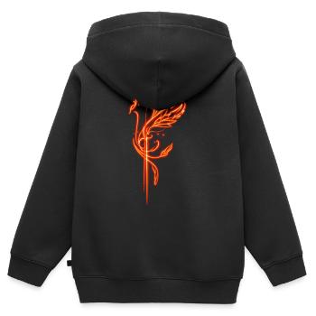 Firebird Phoenix neon style orange / red - Kids Premium Organic Zip-up Hoodie - black - Back - AI Model Kid Male (0cm)