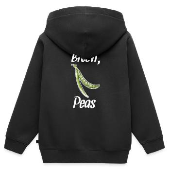 Vegan Veganer Veganerin Erbsen Weiß - Kinder Premium Organic Zip Hoodie - Schwarz - Hinten - AI Model Kid Male (0cm)