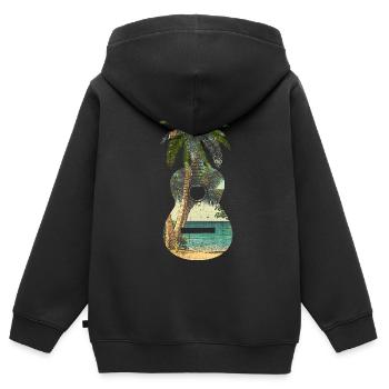 Gitarrengeschenk Gitarrist Musiker Palm trees - Kinder Premium Organic Zip Hoodie - Schwarz - Hinten - AI Model Kid Male (0cm)
