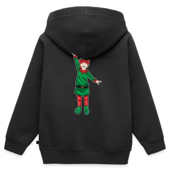Elf Weihnachten Weihnachtsstern - Kinder Premium Organic Zip Hoodie - Schwarz - Hinten - AI Model Kid Male (0cm)