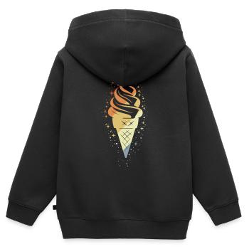 Vintage Eistüte - Kinder Premium Organic Zip Hoodie - Schwarz - Hinten - AI Model Kid Male (0cm)