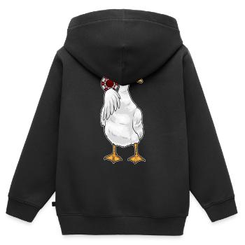 Duck Poker Jetons de poker - Sweat Premium à capuche zippé enfant bio - noir - Dos - AI Model Kid Male (0cm)