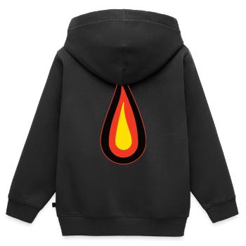 Deutschland Flamme - Schwarz Rot Gold Design  - Kinder Premium Organic Zip Hoodie - Schwarz - Hinten - AI Model Kid Male (0cm)