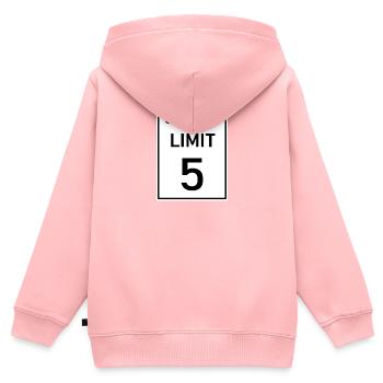 Speed limit 5 - Sweat Premium à capuche zippé enfant bio - rose - Dos - AI Model Kid Female (0cm)