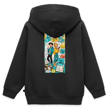 Sternzeichen Zwillinge - Zwei Ideen, sieben Pläne - Kinder Premium Organic Zip Hoodie - Schwarz - Hinten - AI Model Kid Male (0cm)