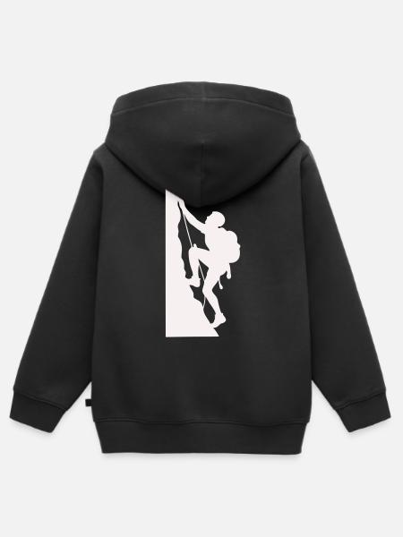 Klettersilhouette am Felsen - Kinder Premium Organic Zip Hoodie - Schwarz