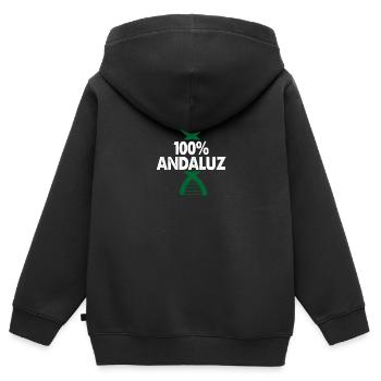 100 pour cent de plaisir dans la ville autonome d'Andalousie - Sweat Premium à capuche zippé enfant bio - noir - Dos - AI Model Kid Male (0cm)