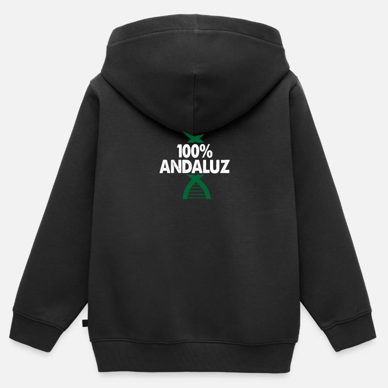 100 pour cent de plaisir dans la ville autonome d'Andalousie - Sweat Premium à capuche zippé enfant bio - noir