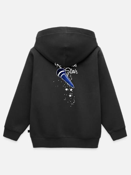 karaoke star,karaoke,mikrofon,sterne,stern - Kinder Premium Organic Zip Hoodie - Schwarz