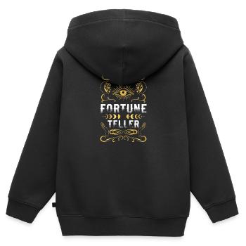 Kristallkugel Prognosen Hellsehen Sternzeichen - Kinder Premium Organic Zip Hoodie - Schwarz - Hinten - AI Model Kid Male (0cm)