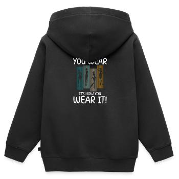 Fashion Lovers Individual Lifestyle Trendsetters - Kids Premium Organic Zip-up Hoodie - black - Back - AI Model Kid Male (0cm)