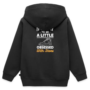 Schuhsammler Schuhliebhaber Mode Paar - Kinder Premium Organic Zip Hoodie - Schwarz - Hinten - AI Model Kid Male (0cm)