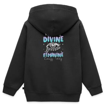 Mystisch Symbolik Mond - Kinder Premium Organic Zip Hoodie - Schwarz - Hinten - AI Model Kid Male (0cm)