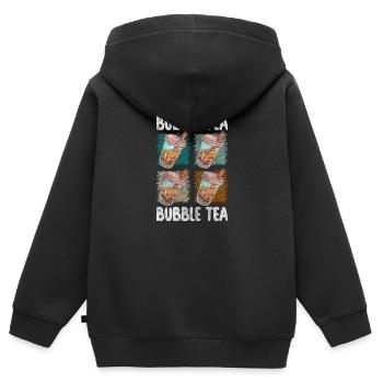 Bubble Tea Taiwan Sirup Erfrischung - Kinder Premium Organic Zip Hoodie - Schwarz - Hinten - AI Model Kid Male (0cm)