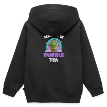 Bubble Tea Süß Sirup To-Go Getränk - Kinder Premium Organic Zip Hoodie - Schwarz - Hinten - AI Model Kid Male (0cm)