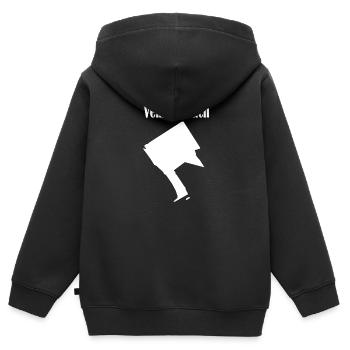 Venice Beach L.A. blanc - Sweat Premium à capuche zippé enfant bio - noir - Dos - AI Model Kid Male (0cm)