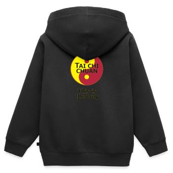 Tai Chi Chuan This is the way Yin Yang Taiji Vekto - Kinder Premium Organic Zip Hoodie - Schwarz - Hinten - AI Model Kid Male (0cm)