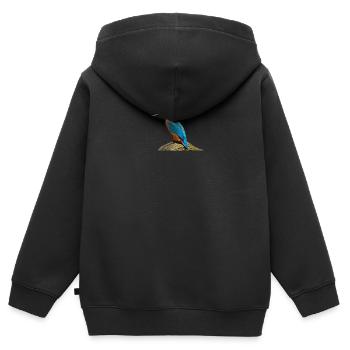 oiseau de martin-pêcheur - Sweat Premium à capuche zippé enfant bio - noir - Dos - AI Model Kid Male (0cm)