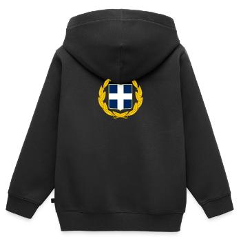Greek emblem - Sweat Premium à capuche zippé enfant bio - noir - Dos - AI Model Kid Male (0cm)