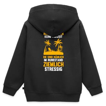 Rentner Rente Pensionierung Geschenk - Kinder Premium Organic Zip Hoodie - Schwarz - Hinten - AI Model Kid Male (0cm)