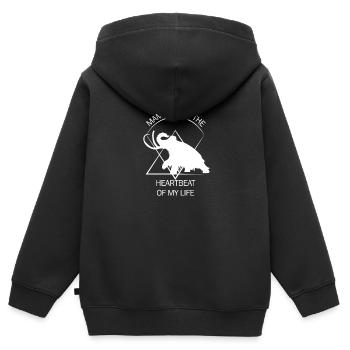 Drôle de mammouth Âge de pierre Conception de l’âge de glace Préhistorique - Sweat Premium à capuche zippé enfant bio - noir - Dos - AI Model Kid Male (0cm)