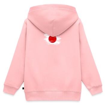 Japan Flagge used - Kinder Premium Organic Zip Hoodie - Rosa - Hinten - AI Model Kid Female (0cm)