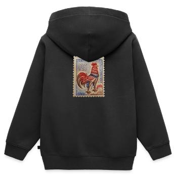 Frankreich - Kinder Premium Organic Zip Hoodie - Schwarz - Hinten - AI Model Kid Male (0cm)
