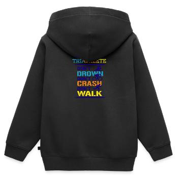 Triathlon - Sweat Premium à capuche zippé enfant bio - noir - Dos - AI Model Kid Male (0cm)