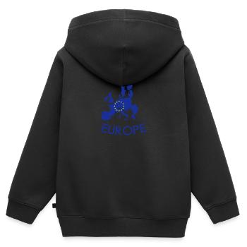 Europa - Kinder Premium Organic Zip Hoodie - Schwarz - Hinten - AI Model Kid Male (0cm)