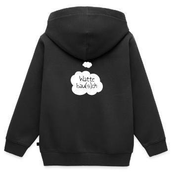 Wattebau(s)ch Bauch - Kinder Premium Organic Zip Hoodie - Schwarz - Hinten - AI Model Kid Male (0cm)