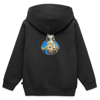 Jesus Christ * Jesus Christus Retro Style - Kinder Premium Organic Zip Hoodie - Schwarz - Hinten - AI Model Kid Male (0cm)