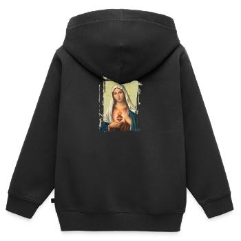 Holly Mary Maria Madonna Mariana Jungfrau Maria - Kinder Premium Organic Zip Hoodie - Schwarz - Hinten - AI Model Kid Male (0cm)