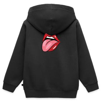 bouche - Sweat Premium à capuche zippé enfant bio - noir - Dos - AI Model Kid Male (0cm)