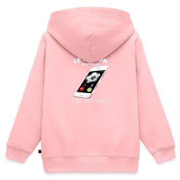 football j peux pas - Sweat Premium à capuche zippé enfant bio - rose - Dos - AI Model Kid Female (0cm)