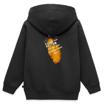 Kostüm, karneval, Schnitzel, kein Kostüm - Kinder Premium Organic Zip Hoodie - Schwarz - Hinten - AI Model Kid Male (0cm)
