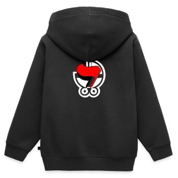 ANTIFA - Sweat Premium à capuche zippé enfant bio - noir - Dos - AI Model Kid Male (0cm)
