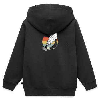 Indiaca Volleyball Vintage Südamerika - Kinder Premium Organic Zip Hoodie - Schwarz - Hinten - AI Model Kid Male (0cm)