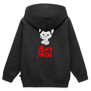 BLACK METAL Death Metal Heavy Rock Musik - Kinder Premium Organic Zip Hoodie - Schwarz - Hinten - AI Model Kid Male (0cm)