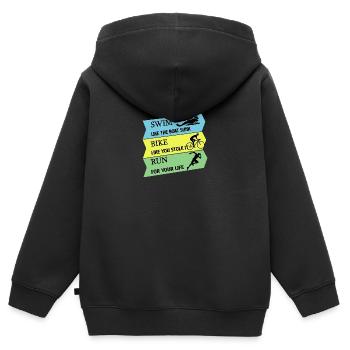 Triathlon - Sweat Premium à capuche zippé enfant bio - noir - Dos - AI Model Kid Male (0cm)