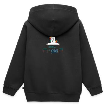 Licorne - Sweat Premium à capuche zippé enfant bio - noir - Dos - AI Model Kid Male (0cm)